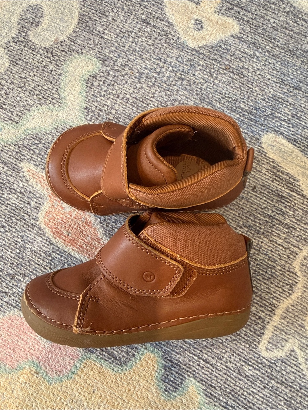 Stride Rite Toddler Brown Hook & Loop Leather-Look Boots - Picture 2 of 6